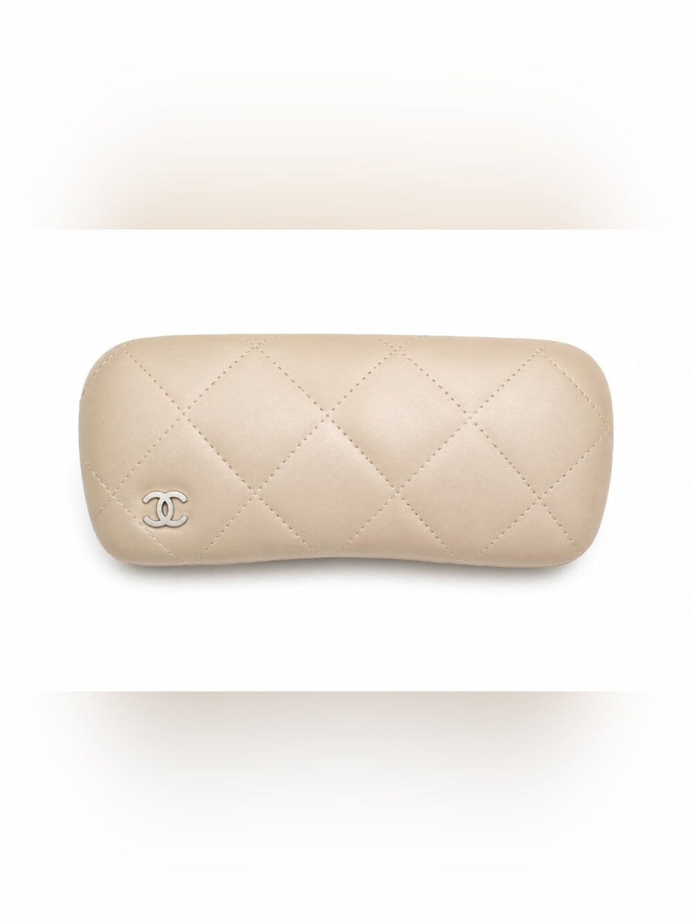 Chanel Quilted Cream Eye Glass Case